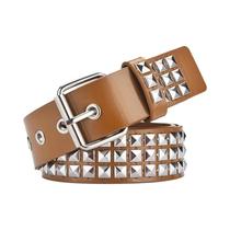 Cinto Unissex Punk Y2K com Rebites Metálicos - Design Quadrado