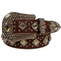 Cinto Western Feminino Strass Luxo Fivela Dourada Boiadeira