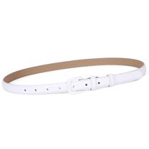 Cinto WHIPPY feminino Skinny Leather, fivela branca, tamanho 76-89 cm