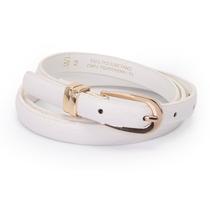 Cinto WJ Feminino Com Fivela Arredondada e Dois Passantes - branco