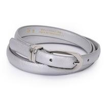 Cinto WJ Feminino Com Fivela Arredondada e Dois Passantes - prata