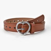 Cintos com ilhó de coração infantil compatível com calças jeans Cintos com ilhó de coração infantil compatível com calças jeans