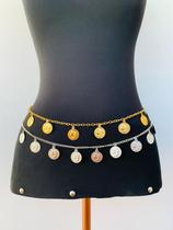 Cintos corporais de corrente bodychain folheado ouro e prata Cintos corporais de corrente bodychain folheado ouro e prata
