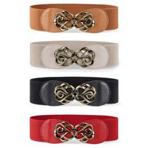 Cintos de cintura femininos JASGOOD, elásticos, largos, pacote com 4