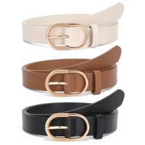 Cintos de couro femininos para calças jeans JASGOOD D-Black+Brown+Bege Cintos de couro femininos para calças jeans JASGOOD D-Black+Brown+Bege