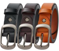 Cintos de couro Ginwee Fashion para mulheres com fivela clássica