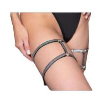 Cintos De Coxa Elásticos Ajustáveis Estilo Punk Rock Feminino Com Alça Dupla 2 Peças Para Festa,