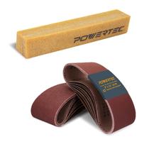 Cintos de lixar POWERTEC 3 x 21 polegadas de óxido de alumínio 18PK