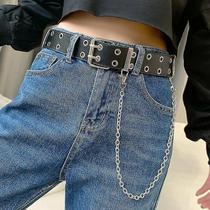 Cintos femininos punk moda calças pin buckle willow full grommet mulheres couro pu Cintos femininos punk moda calças pin buckle willow full grommet mulheres couro pu