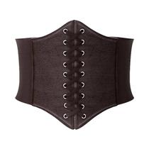 Cintura Alta Slimming Feminina Em Couro PU Estilo Gótico Faixa De Corset Elástica Cintura Alta Slimming Feminina Em Couro PU Estilo Gótico Faixa De Corset Elástica