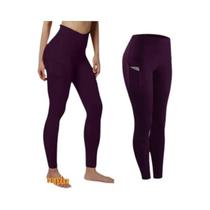 Cintura Alta Yoga Leggings Mulheres Controle De Barriga Ruched Booty Bolso Sem Costura Ginásio