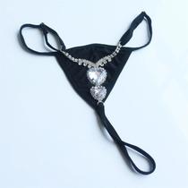 Cintura Brilhante com Cristais Duplos - Shorts de Biquini Sexy para Festa e Balada