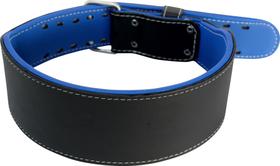 Cinturão Couro legitimo Preto com Azul academia Musculação