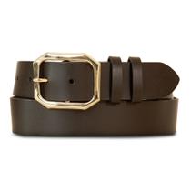 Cinturón Lucky Brand Hebilla Brillante de Cuero Marrón 3,8 cm