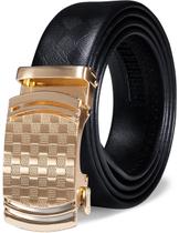 Cinturón Ratchet Barry.Wang de Cuero Dorado para Hombre 110-150cm