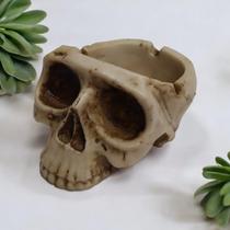 Cinzeiro Caveira Cranio De Resina Betume 6,5X8X11Cm