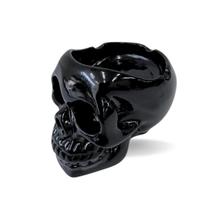 Cinzeiro Caveira Decorativa Preta Cigarros Redondo Decoração de Sala Cinzeiro Caveira Decorativa Preta Cigarros Redondo Decoração de Sala