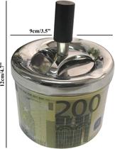 Cinzeiro com Tampa Giratória Metal Anticheiro Reservatório