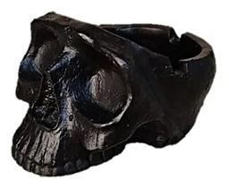 Cinzeiro Crânio Caveira De Resina Preto Black - Hp Decor