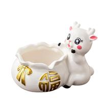 Cinzeiro de cerâmica com design fofo de veado para fumantes 15x10,5 x 10,5 cm