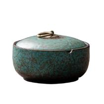 Cinzeiro De Cerâmica Retrô À Prova De Vento Criativo Com Tampa Para Sala De Estar, Escritório E Uso