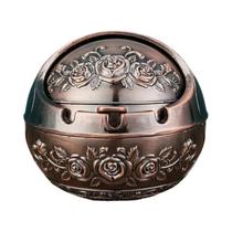 Cinzeiro De Metal Retrô Com Tampa, Anti-Cinzas Voadoras E Anti-Fumaça, Decoração Criativa Para Casa