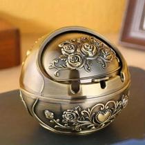 Cinzeiro De Metal Vintage À Prova De Vento, Ornamento Retro Para Cigarros, Gadget Decorativo Para