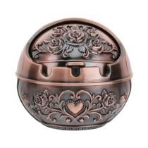 Cinzeiro De Metal Vintage À Prova De Vento Portátil Com Tampa, Ornamento Decorativo Para Cigarros E