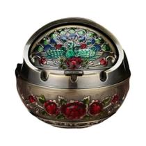 Cinzeiro De Metal Vintage À Prova De Vento Portátil Com Tampa, Ornamento Decorativo Para Cigarros E Cinzeiro De Metal Vintage À Prova De Vento Portátil Com Tampa, Ornamento Decorativo Para Cigarros E