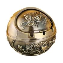 Cinzeiro De Metal Vintage À Prova De Vento Portátil Com Tampa, Ornamento Decorativo Para Cigarros E