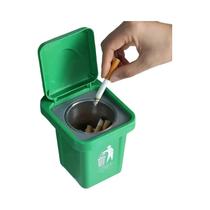 Cinzeiro De Parede Em Aço Inoxidável Com Tampa, Formato Lixeira, À Prova De Cinzas Voadoras,