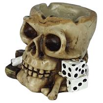 Cinzeiro De Resina Cranio Jogador Dados - Decore Casa