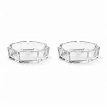 Cinzeiro de Vidro Basic Kaveh Octogonal com 2 Pcs 10X10 cm