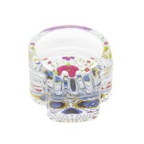 Cinzeiro de Vidro Caveira Mexicana Rosa Vermelha Cinzeiro de Vidro Caveira Mexicana Rosa Vermelha