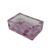 Cinzeiro Decorativo em Vidro Retangular Estampa Sortida 8,5x5,5cm