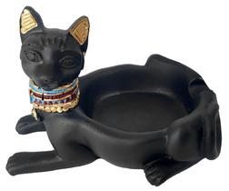 Cinzeiro Egípcio Gato Pequeno De Resina - Decore Casa