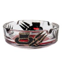 Cinzeiro Exu Cartola Vidro Pintado Redondo 10 cm 4 Apoios