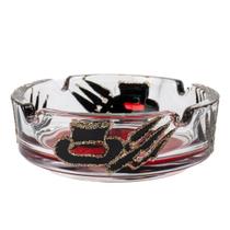 Cinzeiro Exu Cartola Vidro Pintado Redondo 10 Cm 4 Apoios