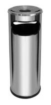 Cinzeiro Lixeira Em Aço Inox Com Aro Em Aluminio 30L