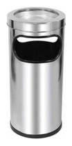 Cinzeiro Lixeira Em Aço Inox Com Aro Inox 22L