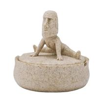 Cinzeiro Moai Inspirado Em Yoga Com Tampa, Figura Criativa Da Ilha De Páscoa, Acessório Único Para Cinzeiro Moai Inspirado Em Yoga Com Tampa, Figura Criativa Da Ilha De Páscoa, Acessório Único Para