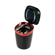 Cinzeiro Portátil De Aço Inoxidável À Prova De Fogo Para Carro Com Luz LED, Tampa De Abertura Com Um