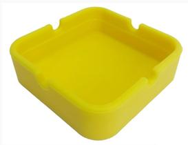 Cinzeiro Quadrado de Silicone Amarelo