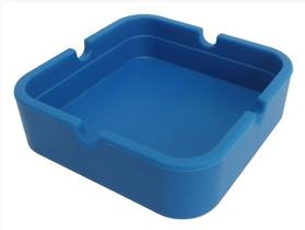 Cinzeiro Quadrado de Silicone Azul