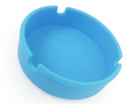 Cinzeiro Redondo de Silicone Azul