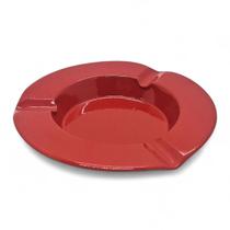 Cinzeiro Redondo Vermelho Brilhante Alumínio Resistente 10cm