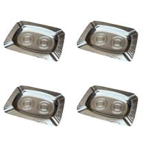 Cinzeiro Retangular Inox Cigarro Bar Restaurante Casa Kit 4
