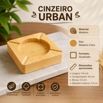 Cinzeiro Urban Madeira Clara 4 Apoios 9,4x9,4 cm Cinzeiro Urban Madeira Clara 4 Apoios 9,4x9,4 cm