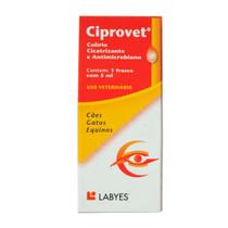 Ciprovet 5ml Labyes Colírio Cães Gatos Equinos