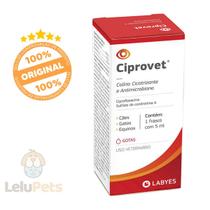 Ciprovet Labyes 5ml Colirio Antibacteriano P/ Cachorro Gato